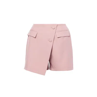 Bluzat Women's Pink / Purple Pastel Pink Asymmetrical Skort With Pockets In Pink/purple