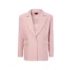 Bluzat Women's Pink / Purple Pastel Pink Regular Blazer With Double Pocket In Pink/purple