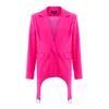 Bluzat Women's Pink / Purple Pink Denim Blazer With Decorative Rings In Pink/purple