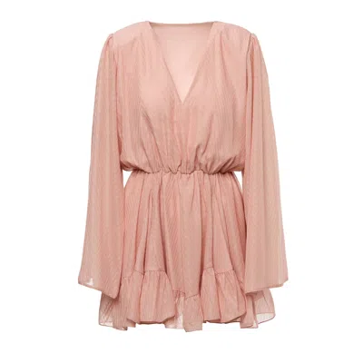 Bluzat Women's Pink / Purple Pink Mini Dress With Inserts In Pink/purple