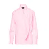Bluzat Women's Pink / Purple Pink Shirt With Oversized Collar In Pink/purple