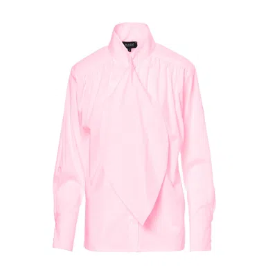 Bluzat Women's Pink / Purple Pink Shirt With Oversized Collar In Pink/purple