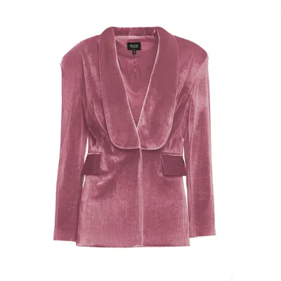 Bluzat Women's Pink / Purple Pink Velvet Blazer In Pink/purple