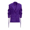 Bluzat Women's Pink / Purple Purple Blazer With Laces In Pink/purple