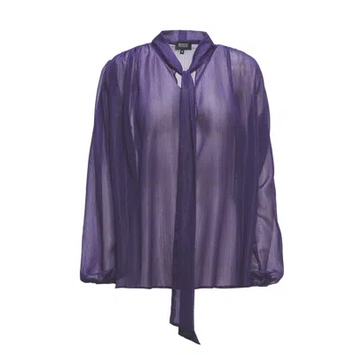 Bluzat Women's Pink / Purple Purple Blouse With Inserts And Scarves In Pink/purple