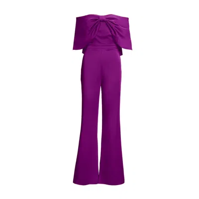 Bluzat Women's Pink / Purple Purple Jumpsuit With Bow In Pink/purple