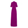 Bluzat Women's Pink / Purple Purple Maxi Dress With Cut-out And Slit