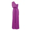 Bluzat Women's Pink / Purple Purple Maxi Jumpsuit With Belt In Pink/purple