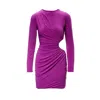 Bluzat Women's Pink / Purple Purple Mini Dress With Asymmetrical Cut-out In Pink/purple