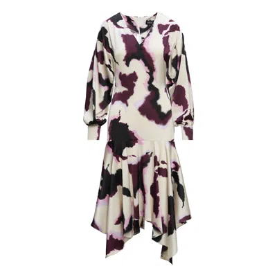 Bluzat Women's Pink / Purple Purple Printed Midi Dress In Pink/purple