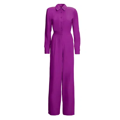 Bluzat Women's Pink / Purple Bright Purple Straight Jumpsuit In Pink/purple