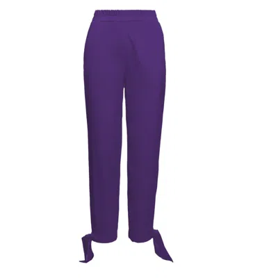 Bluzat Women's Pink / Purple Purple Trousers With Bows In Pink/purple