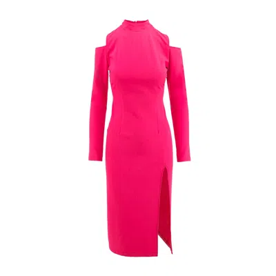 Bluzat Women's Pink / Purple Slim Cut-out-shoulders Dress In Bright Pink In Pink/purple