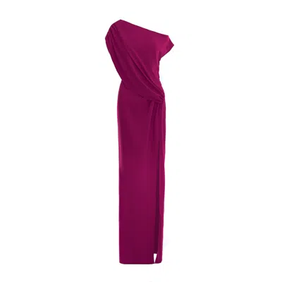Bluzat Women's Purple Fuchsia Muse One-shoulder Gown