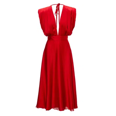 Bluzat Women's Red Midi Dress
