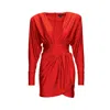 Bluzat Women's Red Mini Dress With Corset And V-neck In Red