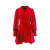Bluzat Women's Red Mini Dress With Lapels In Red