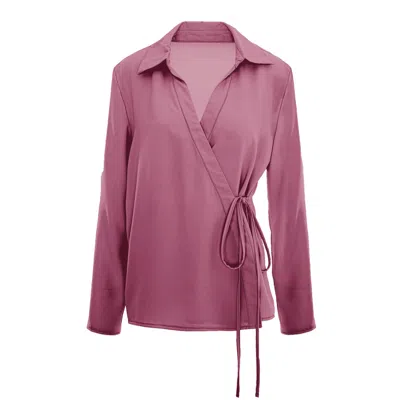 Bluzat Women's Rose Gold Dusty Rose Wrap Blouse