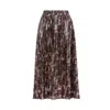 Bluzat Women's Shimmery Printed Midi Skirt
