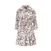 Bluzat Women's Shirt Style Mini Dress With Animal Print