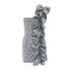 Bluzat Women's Silver Sequin Mini Dress With Ruffle In Silver