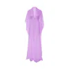 Bluzat Women's Straight Cut Kaftan With Fastening In Front - Pink & Purple