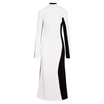 Bluzat Women's White / Black White&black Bicolor Modal Maxi Dress In Multi