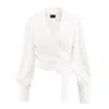Bluzat Women's White Blouse With Lapels In White