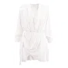 Bluzat Women's White Dress With Adjustable Draping In White