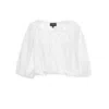 Bluzat Women's White Linen Flowy Blouse In White