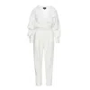 Bluzat Women's White Maxi Jumpsuit In White