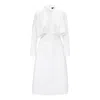 Bluzat Women's White Midi Dress With Draping And Buttons In White