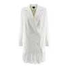 Bluzat Women's White Mini Blazer Dress In White