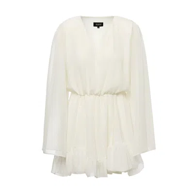 Bluzat Women's White Mini Dress With Inserts