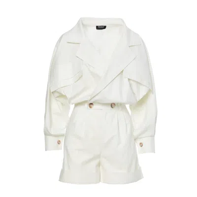 Bluzat Women's White Mini Jumpsuit