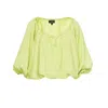 Bluzat Women's Yellow / Orange Lime Linen Flowy Blouse In Yellow/orange