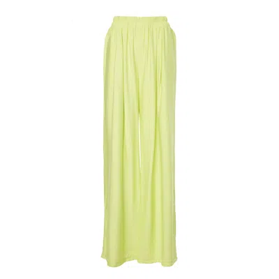 Bluzat Women's Yellow / Orange Lime Linen Wide Leg Trousers In Yellow/orange