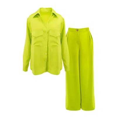 Bluzat Women's Yellow / Orange Neon Yellow Set In Yellow/orange