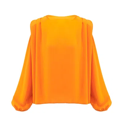 Bluzat Women's Yellow / Orange Orange Blouse With Padded Shoulders In Yellow/orange