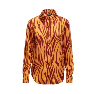 Bluzat Women's Yellow / Orange Orange Printed Shirt In Yellow/orange