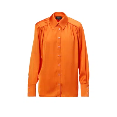 Bluzat Women's Yellow / Orange Orange Shirt With Gathered Detailing In Yellow/orange