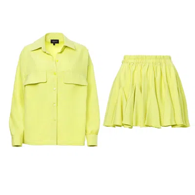 Bluzat Yellow / Orange Lime Matching Set With Blouse And Skirt In Yellow/orange