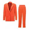 Bluzat Yellow / Orange Orange Suit With Regular Blazer And Cropped Trousers In Yellow/orange