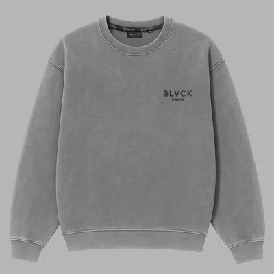 Blvck Acid Wash Sweater In Gray