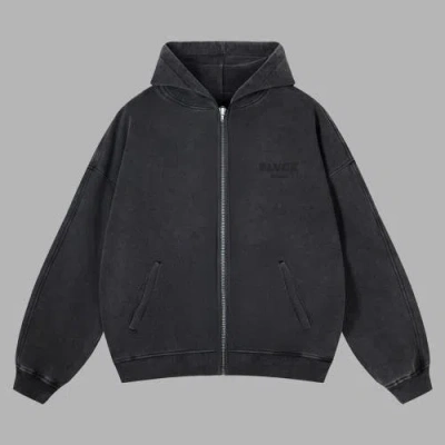 Blvck Acid Wash Zip Sweater In Black