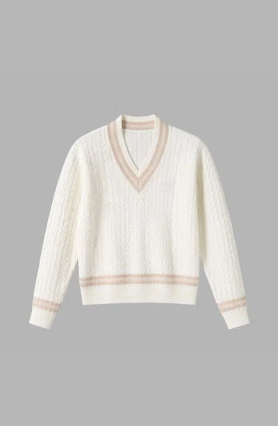 Blvck Knit V-neck Sweater In White