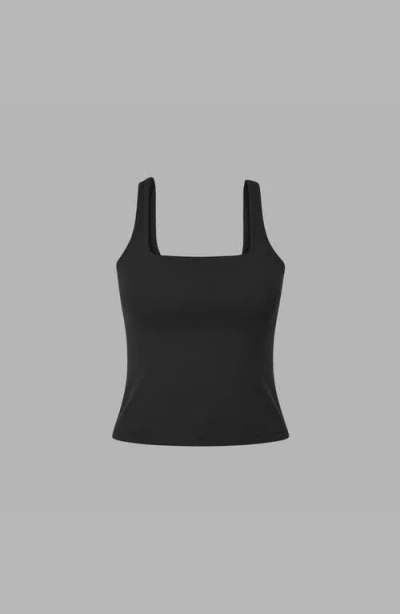 Blvck Tank Top With Built In Bra In Black
