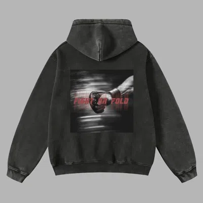 Blvck X Ufc Acid Wash Hoodie In Silver