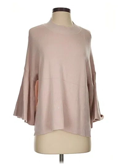 Pre-owned Blvd Long Sleeve Blouse In Tan