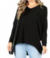 Blvd Women's Taylor Oversized Dolman Sleeve Top In Black In Black
